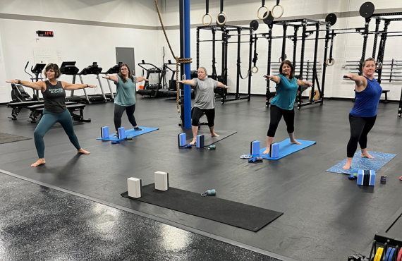 Equipment & Controls, Inc. onsite yoga class.